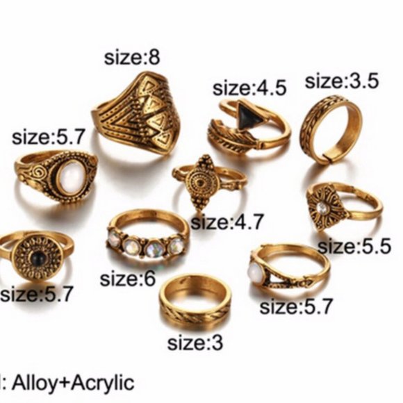 💎✨ Black Boho Ring Set - Picture 5 of 6